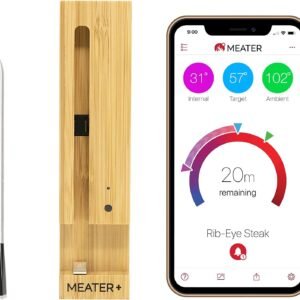 meater plus | smart meat thermometer with bluetooth | 165ft wireless range | for the oven, grill, kitchen, bbq, smoker, rotisserie