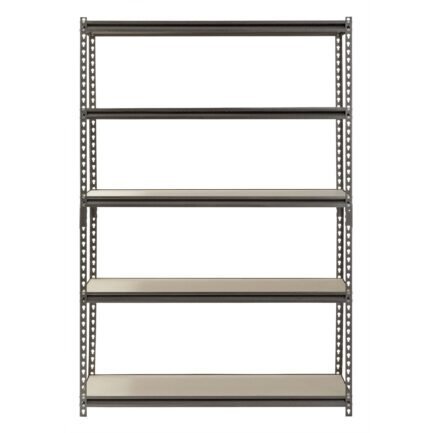 muscle rack 48″w x 18″d x 72″h 5 shelf steel freestanding shelves, silver muscle rack 48″w x 18″d x 72″h 5 shelf steel freestanding shelves, silver