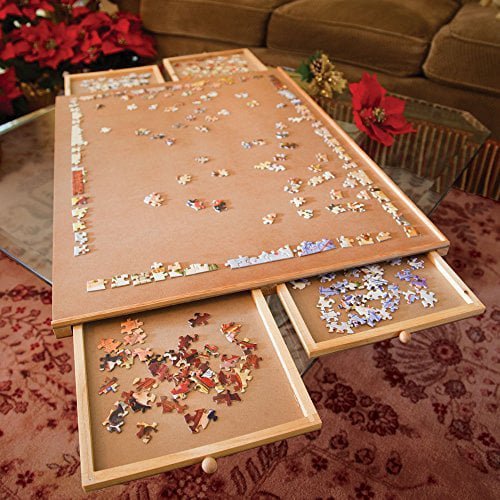 bits and pieces jumbo 1500 piece puzzle plateau w/ storage drawers, 26×35″ bits and pieces jumbo 1500 piece puzzle plateau w/ storage drawers, 26×35″