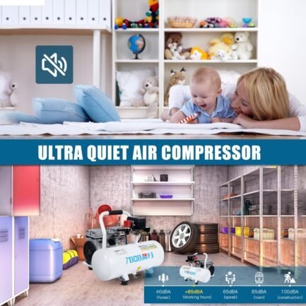 limodot air compressor, ultra quiet air compressor, only 60db, 2 gallon air tank, dual couplers supports two users, fast 20s recovery, oil free, ideal for shop, garage, car, pneumatic tools limodot air compressor, ultra quiet air compressor, only 60db, 2 gallon air tank, dual couplers supports two users, fast 20s recovery, oil free, ideal for shop, garage, car, pneumatic tools