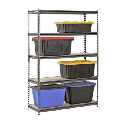 muscle rack 48″w x 18″d x 72″h 5 shelf steel freestanding shelves, silver muscle rack 48″w x 18″d x 72″h 5 shelf steel freestanding shelves, silver