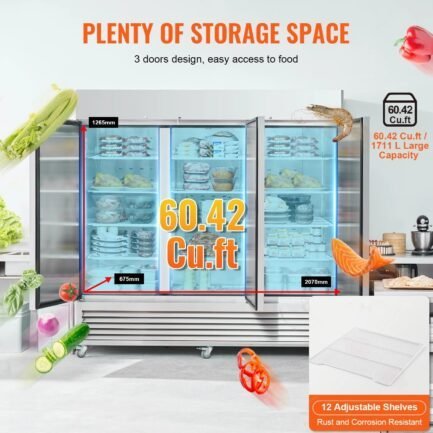 skyshalo commercial freezer 60.42 cu.ft reach in upright freezer 3 doors 12 shelves skyshalo commercial freezer 60.42 cu.ft reach in upright freezer 3 doors 12 shelves