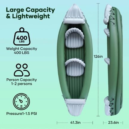 naipo 2 person inflatable kayak for adults with aluminum oars bag carry patch air pump naipo 2 person inflatable kayak for adults with aluminum oars bag carry patch air pump
