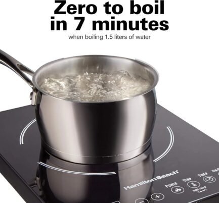 portable single induction cooktop countertop burner hot plate with fast heating mode, 1800 watts, 10 temperature settings up to 450f, black (34104) portable single induction cooktop countertop burner hot plate with fast heating mode, 1800 watts, 10 temperature settings up to 450f, black (34104)