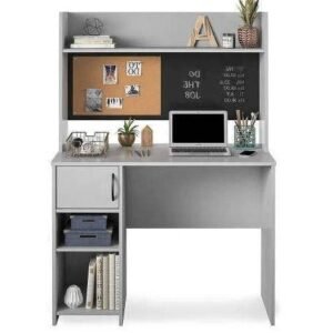 ameriwood â dove gray student desk with hutch