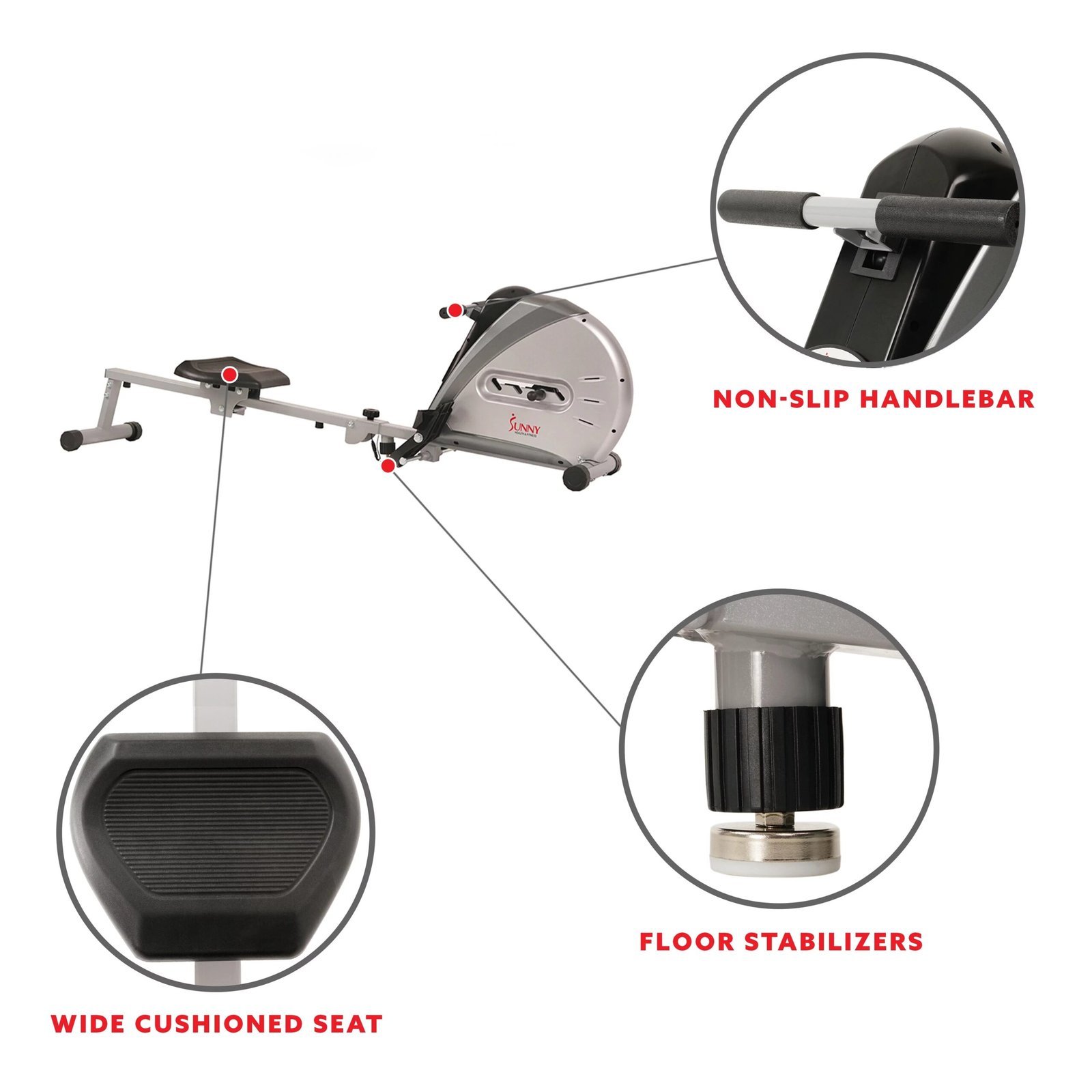 sunny health & fitness elastic cord rowing machine rower with lcd monitor for full body gym workouts at home exercise, sf rw5606 sunny health & fitness elastic cord rowing machine rower with lcd monitor for full body gym workouts at home exercise, sf rw5606