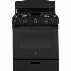 natural gas freestanding range, black