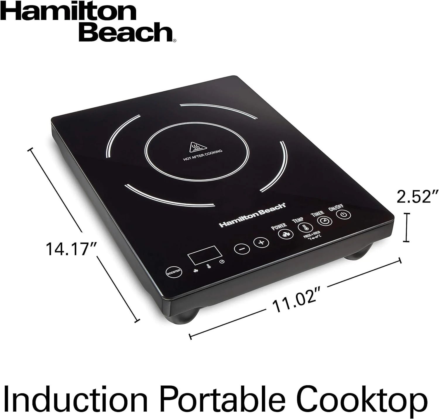 portable single induction cooktop countertop burner hot plate with fast heating mode, 1800 watts, 10 temperature settings up to 450f, black (34104) portable single induction cooktop countertop burner hot plate with fast heating mode, 1800 watts, 10 temperature settings up to 450f, black (34104)