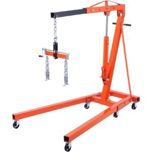 bentism 2t folding engine crane engine hoist with level 4400 lbs/2 ton heavy duty cherry picker shop crane oldable engine crane