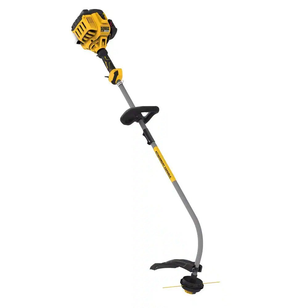 dewalt dxgst227cs 27 cc 2 stroke gas curved shaft string trimmer with attachment capability