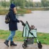 4 wheel dog stroller, wedyvko foldable pet stroller with storage basket and cup holder for small medium dogs & cats (blue green) 4 wheel dog stroller, wedyvko foldable pet stroller with storage basket and cup holder for small medium dogs & cats (blue green)