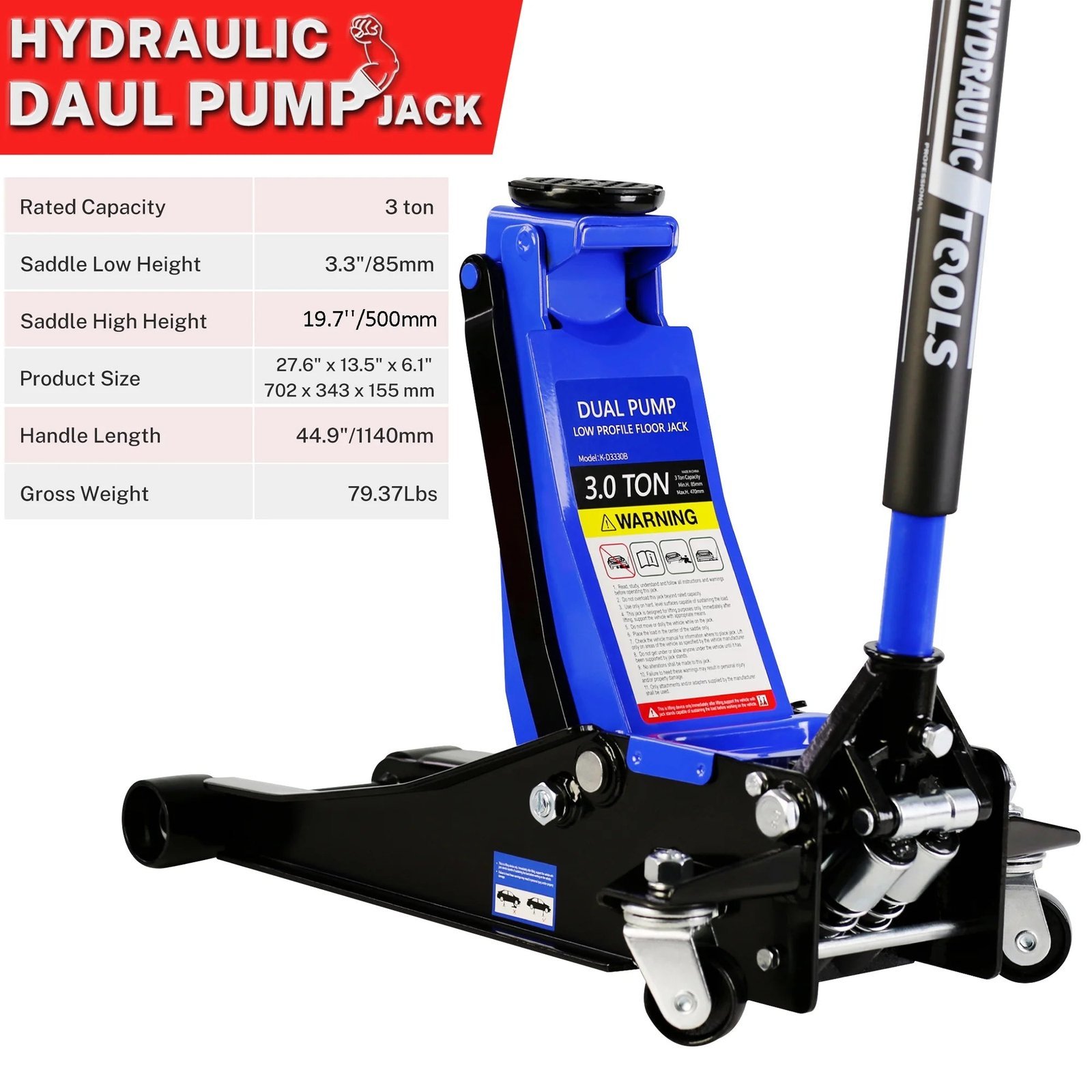 seizeen low profile floor jack, 3 ton(6600 lbs) trolley jack dual lift pump, quick lift 3.3” 19.7”, heavy duty steel jack with 52”l extended handle, car jack w/wheels, rubber saddle seizeen low profile floor jack, 3 ton(6600 lbs) trolley jack dual lift pump, quick lift 3.3” 19.7”, heavy duty steel jack with 52”l extended handle, car jack w/wheels, rubber saddle