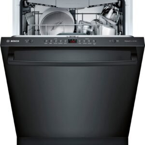 bosch – 100 series 24″ top control built in dishwasher with hybrid stainless steel tub – black