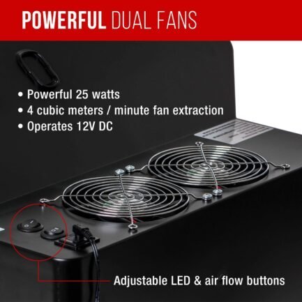 portable, dual fan, hobby airbrush spray booth kit with led lights, exhaust extension hose (extends up to 5.6 feet) portable, dual fan, hobby airbrush spray booth kit with led lights, exhaust extension hose (extends up to 5.6 feet)