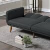 dcenta elegant modern sofa black polyfiber 1pc sofa convertible bed wooden legs living room guest furniture dcenta elegant modern sofa black polyfiber 1pc sofa convertible bed wooden legs living room guest furniture