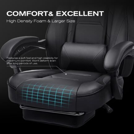 luckracer computer gaming chair with footrest, ergonomic big and tall gamer chair pu leather swivel lumbar support racing style e sports game chairs by gtracing (black) luckracer computer gaming chair with footrest, ergonomic big and tall gamer chair pu leather swivel lumbar support racing style e sports game chairs by gtracing (black)