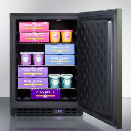 24″ wide built in all freezer, black stainless steel 24″ wide built in all freezer, black stainless steel
