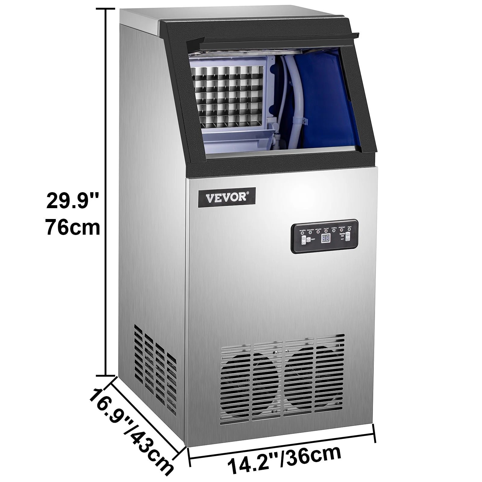 skyshalo 110v commercial ice maker 120lbs/24h with 29lbs storage 5×9 cubes stainless steel auto clean for bar home supermarkets includes scoop and connection hose skyshalo 110v commercial ice maker 120lbs/24h with 29lbs storage 5×9 cubes stainless steel auto clean for bar home supermarkets includes scoop and connection hose