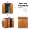 6.36 x 5.7ft outdoor metal storage shed with floor frame, sliding doors, sun protection, waterproof tool storage shed for garden, patio, lawn,backyard (brown & wood grain no window) 6.36 x 5.7ft outdoor metal storage shed with floor frame, sliding doors, sun protection, waterproof tool storage shed for garden, patio, lawn,backyard (brown & wood grain no window)
