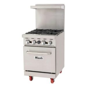 24″ wide, 4 burner natural gas range