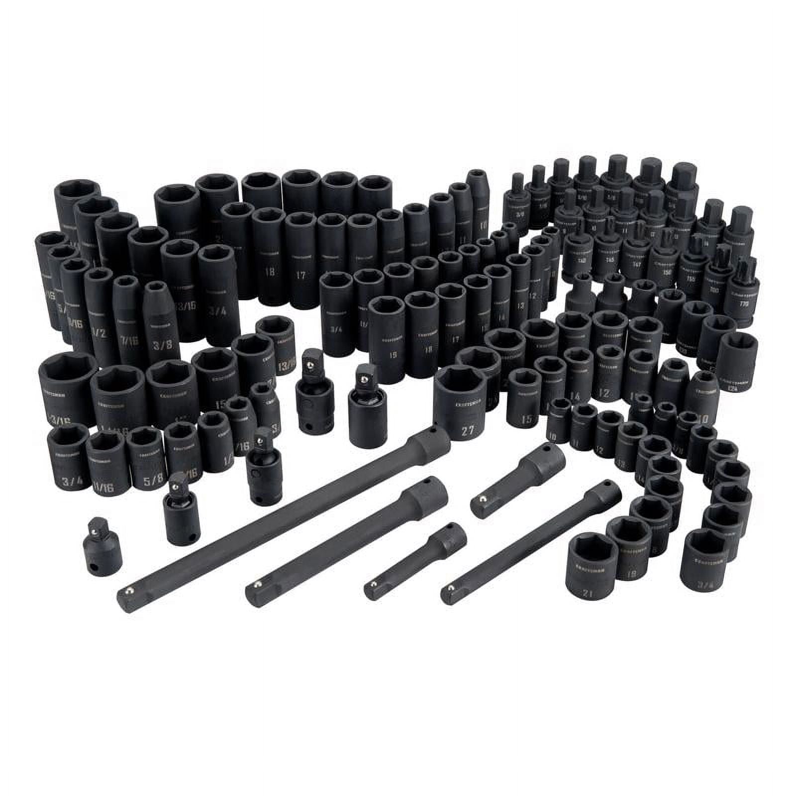 craftsman 1/4 & 3/8 & 1/2 in. drive sae 6 point mechanic’s tool set 130 pc