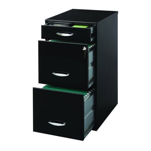 space solutions filing cabinet 18″w, 3 drawer organizer file, black space solutions filing cabinet 18″w, 3 drawer organizer file, black