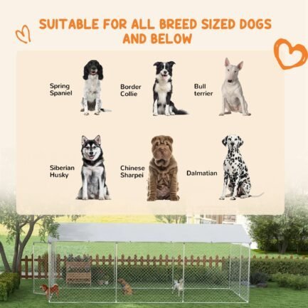 pawhut 19.7′ x 7.5′ x 7.5′ outdoor dog kennel w/ waterproof roof pawhut 19.7′ x 7.5′ x 7.5′ outdoor dog kennel w/ waterproof roof