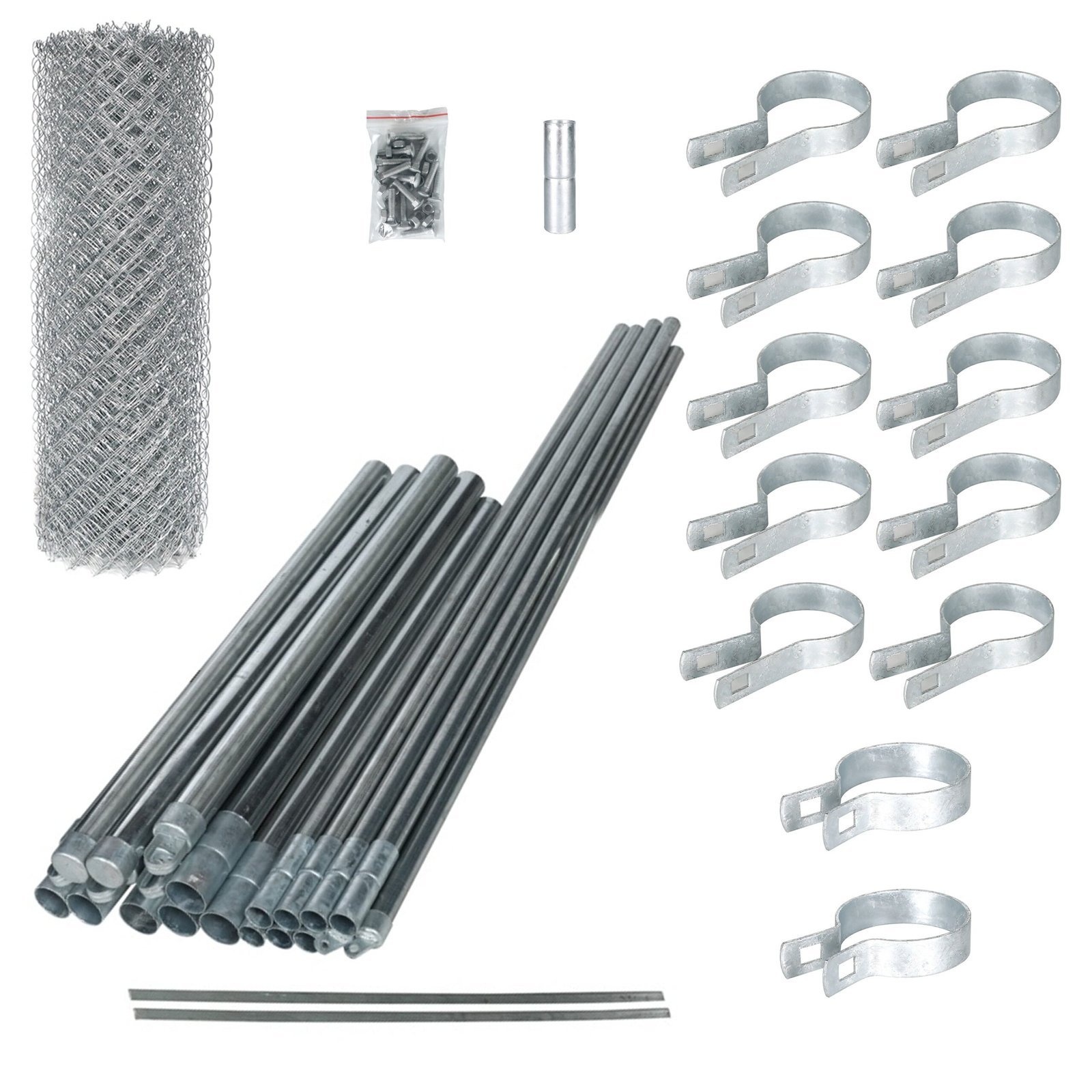 aleko kitclf6x50 galvanized steel 6 x 50 ft. chain link fence complete kit aleko kitclf6x50 galvanized steel 6 x 50 ft. chain link fence complete kit