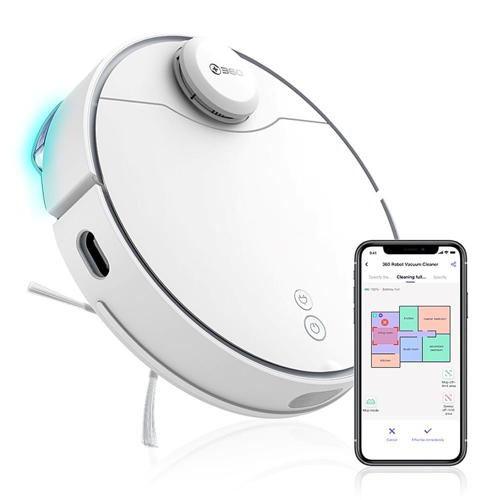 360 – s9 lidar dual eye vacuum+mop combo robot cleaner – white 360 – s9 lidar dual eye vacuum+mop combo robot cleaner – white