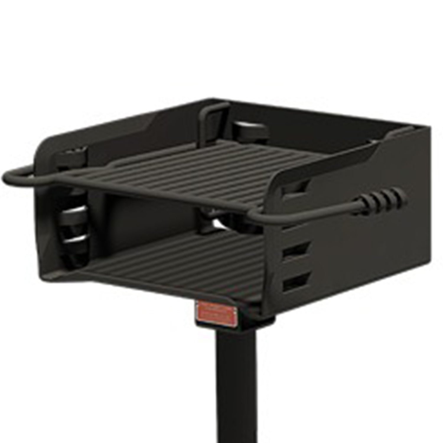 h 16 b6x2 park style steel outdoor bbq charcoal grill and post, black (used) h 16 b6x2 park style steel outdoor bbq charcoal grill and post, black (used)