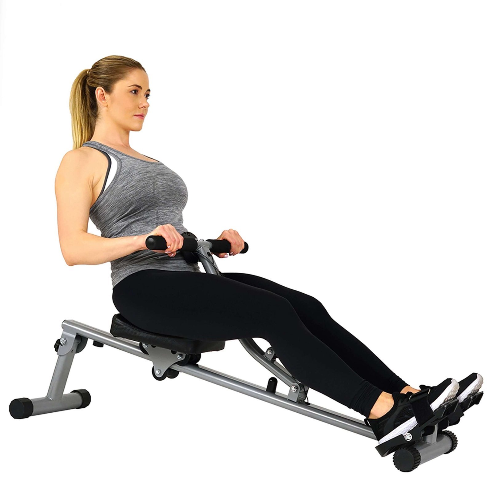sunny health & fitness sf rw1205 12 adjustable resistance rowing machine rower w/ digital monitor