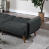 dcenta elegant modern sofa black polyfiber 1pc sofa convertible bed wooden legs living room guest furniture dcenta elegant modern sofa black polyfiber 1pc sofa convertible bed wooden legs living room guest furniture