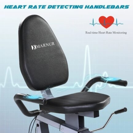 marnur recumbent exercise bike with 8 levels adjustable resistance, lcd monitor, pad holder, wheels marnur recumbent exercise bike with 8 levels adjustable resistance, lcd monitor, pad holder, wheels