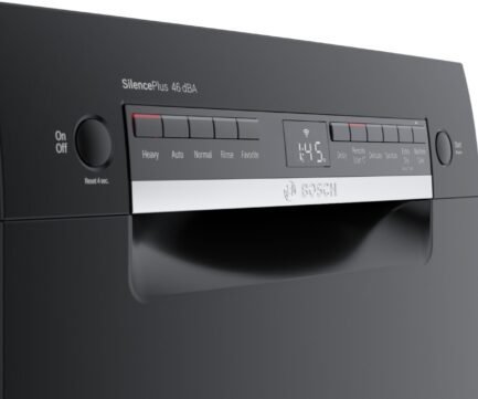bosch – 300 series 18″ front control smart built in dishwasher with 3rd rack and 46 dba – black bosch – 300 series 18″ front control smart built in dishwasher with 3rd rack and 46 dba – black