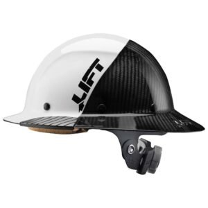 lift safety hard hat dax fifty50 white/black carbon full brim