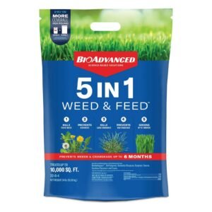 bioadvanced 5 in 1 weed and feed, granules, 24 lbs
