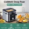 cusimax 2.6qt deep fryer, stainless steel, electric, new, model cmdf 02 cusimax 2.6qt deep fryer, stainless steel, electric, new, model cmdf 02