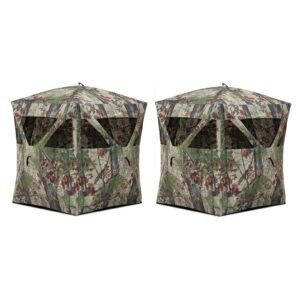 barronett blinds radar portable pop up hunting ground blind, backwoods (2 pack)