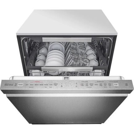 lg – signature top control built in dishwasher with stainless steel tub, truesteam, 3rd rack, 38dba – textured steel lg – signature top control built in dishwasher with stainless steel tub, truesteam, 3rd rack, 38dba – textured steel