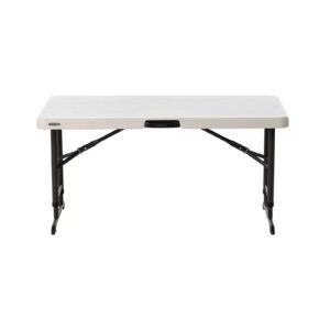 lifetime products 4 ft. commercial adjustable folding table， white