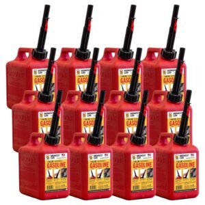 midwest can company 1210 1 gallon gas can fuel container jugs & spout (12 pack)