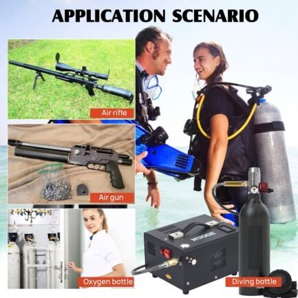 nuoge pcp air compressor,4500psi 12v dc or 110v ac w/converter paintball/scuba tank compressor pump nuoge pcp air compressor,4500psi 12v dc or 110v ac w/converter paintball/scuba tank compressor pump