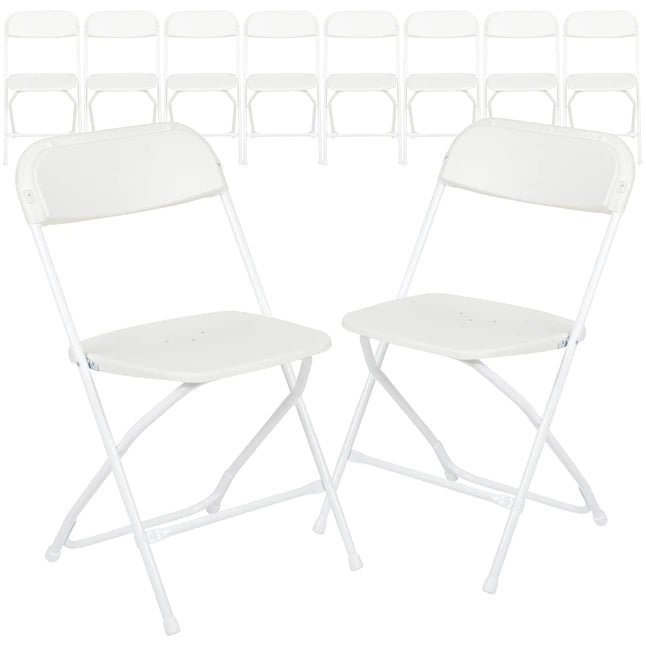 Store flash furniture 10 pack white standard folding chair with solid seat (indoor)