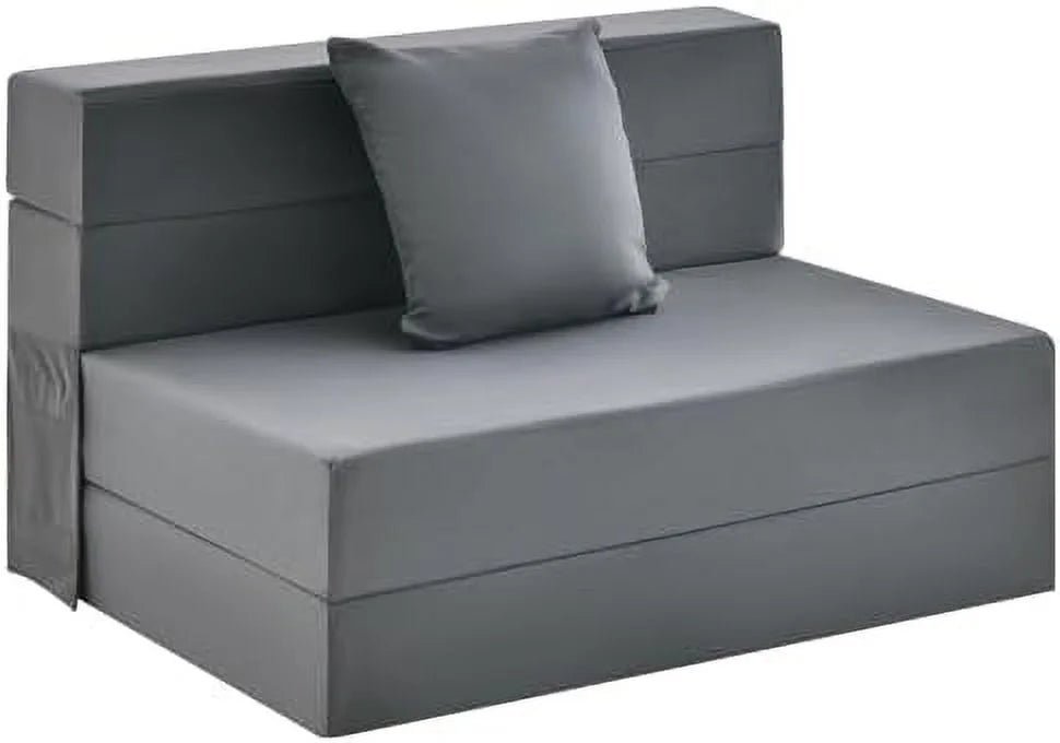 asdrfyu 6 inch folding sofa bed couch with pillow tri fold mattress with high density foam foldable floor couch with headrest portable guest bed with zippered & washable cover gre asdrfyu 6 inch folding sofa bed couch with pillow tri fold mattress with high density foam foldable floor couch with headrest portable guest bed with zippered & washable cover gre