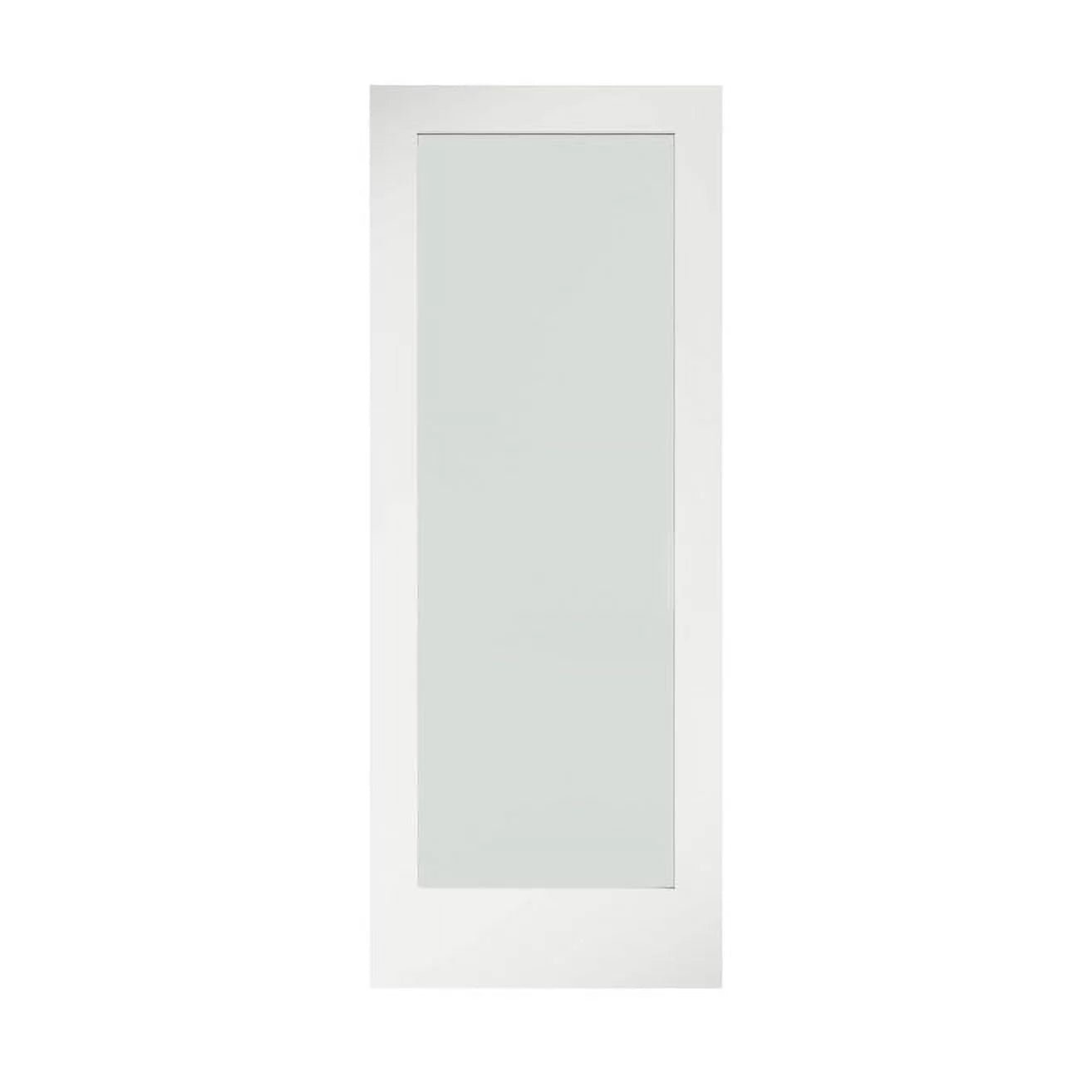 30 in. x 80 in. x 1 3/8 in. frosted glass 1 lite shaker primed solid wood core interior door slab 30 in. x 80 in. x 1 3/8 in. frosted glass 1 lite shaker primed solid wood core interior door slab