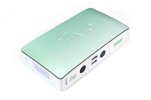 halo bolt compact portable car jump starter – car battery jump starter with 2 usb ports to charger devices, portable car charger – mint ombre halo bolt compact portable car jump starter – car battery jump starter with 2 usb ports to charger devices, portable car charger – mint ombre