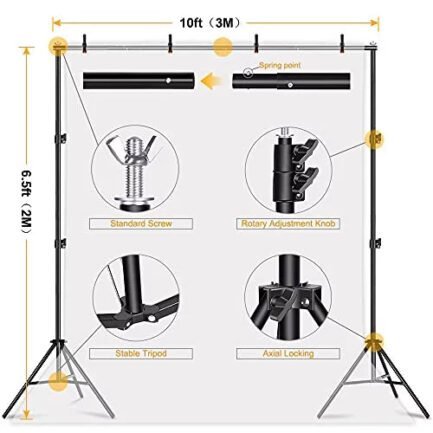 lidlife backdrop stand,6.5 x 10ft adjustable photography background support system kit,background stand with 4 spring clamps and sand bag,carry bag for photo video lidlife backdrop stand,6.5 x 10ft adjustable photography background support system kit,background stand with 4 spring clamps and sand bag,carry bag for photo video