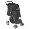 bbbuy 4 wheels foldable pet dog cat jogger stroller travel carrier strolling cart w/waterproof cover storage basket cup holder & removable liner for medium small cat dog, black bbbuy 4 wheels foldable pet dog cat jogger stroller travel carrier strolling cart w/waterproof cover storage basket cup holder & removable liner for medium small cat dog, black