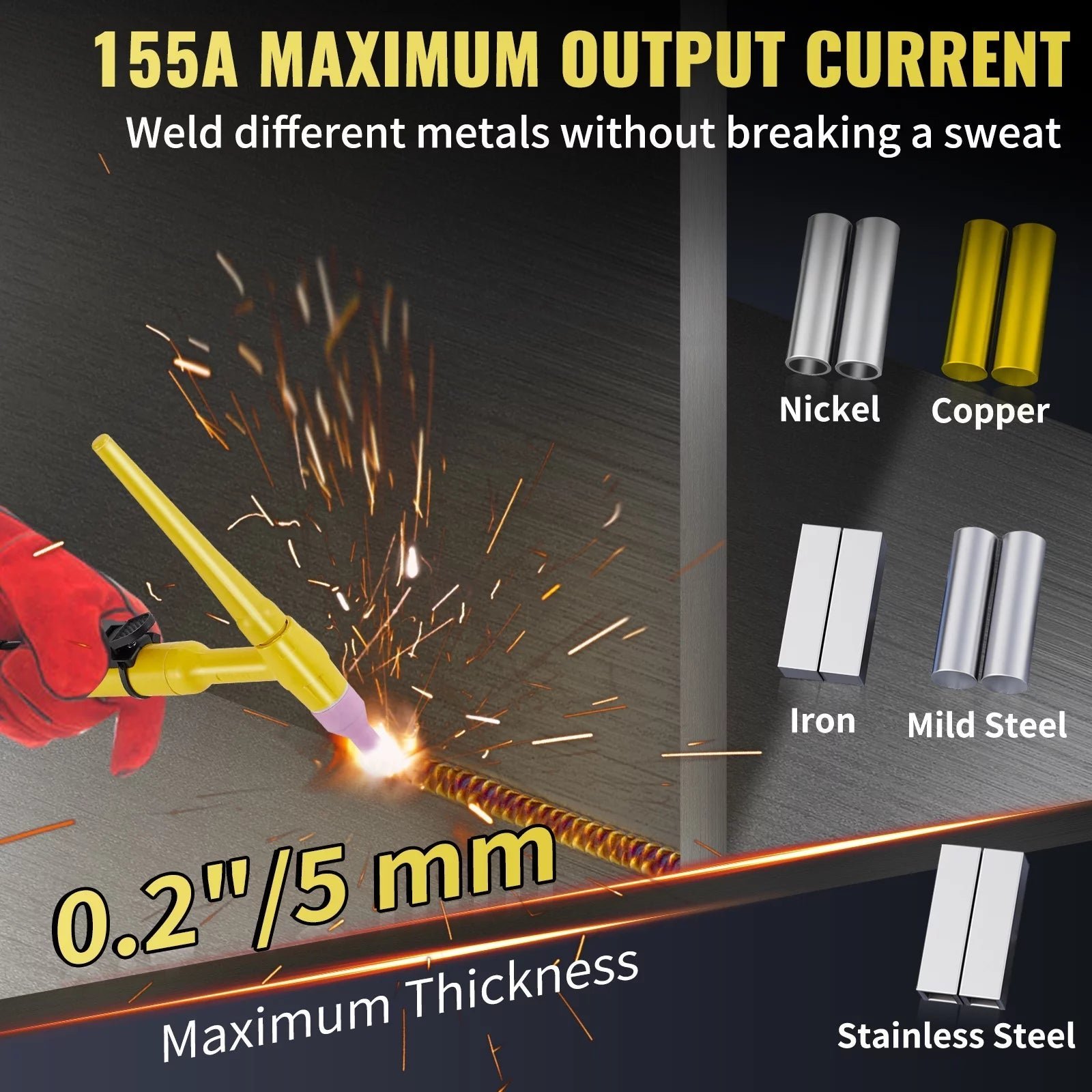 skyshalo 155amp 3 in 1, tig welder, 110v high frequency tig/stick/clean welding machine w/ igbt inverter, digital arc welder with torch l, iron, mild steel, copper, and nickel skyshalo 155amp 3 in 1, tig welder, 110v high frequency tig/stick/clean welding machine w/ igbt inverter, digital arc welder with torch l, iron, mild steel, copper, and nickel