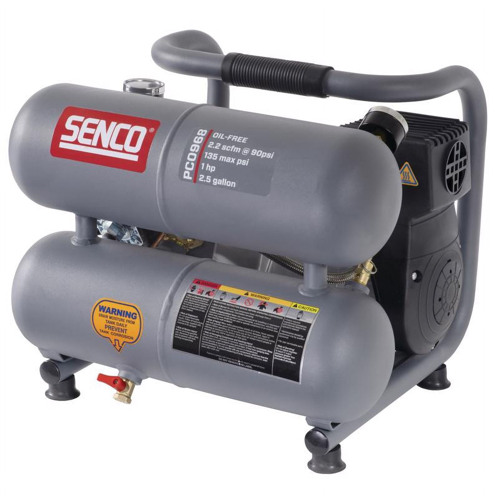 senco 2.5 gallon, 1.5hp, 135 psi portable air compressor senco 2.5 gallon, 1.5hp, 135 psi portable air compressor